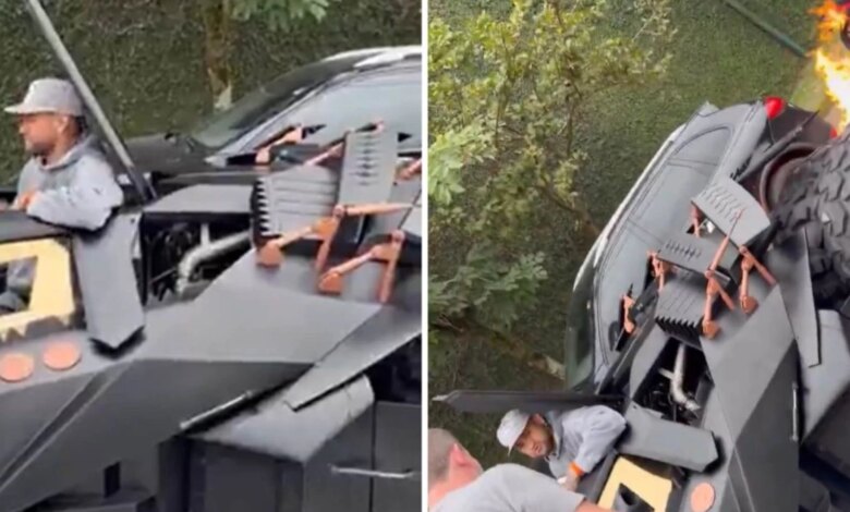 Neymar’ın 1.3 Milyon Euro’ya Aldığı Batmobile Trafiğe Neymar’ın 1.3 Milyon Euro’ya Aldığı Batmobile Trafiğe